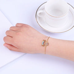 Cute Baby Girl Charms Cubic Zirconia Adjustable Slider Extender Extension Silver Bracelet