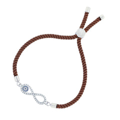 Brown Thread Infinity Turkish Evil Eye Bracelet For Women