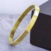 Gold Screw Stainless Steel Openable Kada For Women