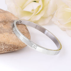 Gold Screw Stainless Steel Openable Kada For Women