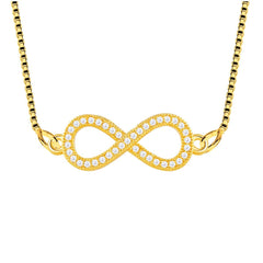 Infinity American Diamond Gold Necklace Pendant Chain