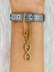 Infinity Copper Gold CZ Link Chain Watch Charm Chain