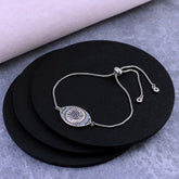 Silver White Slider Turkish Evil Eye Bracelet For Women