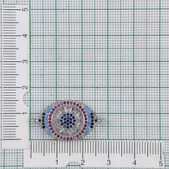 Evil Eye Nazariya Silver Pink Blue Black CZ Charm Centre Pcs