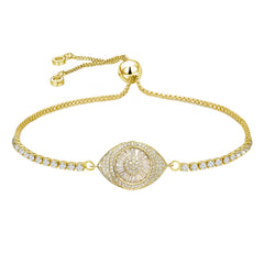 Gold Slider Turkish Evil Eye Bracelet For Women