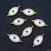 Evil Eye Oval Black Silver American Diamond Copper Centre Pcs For Women