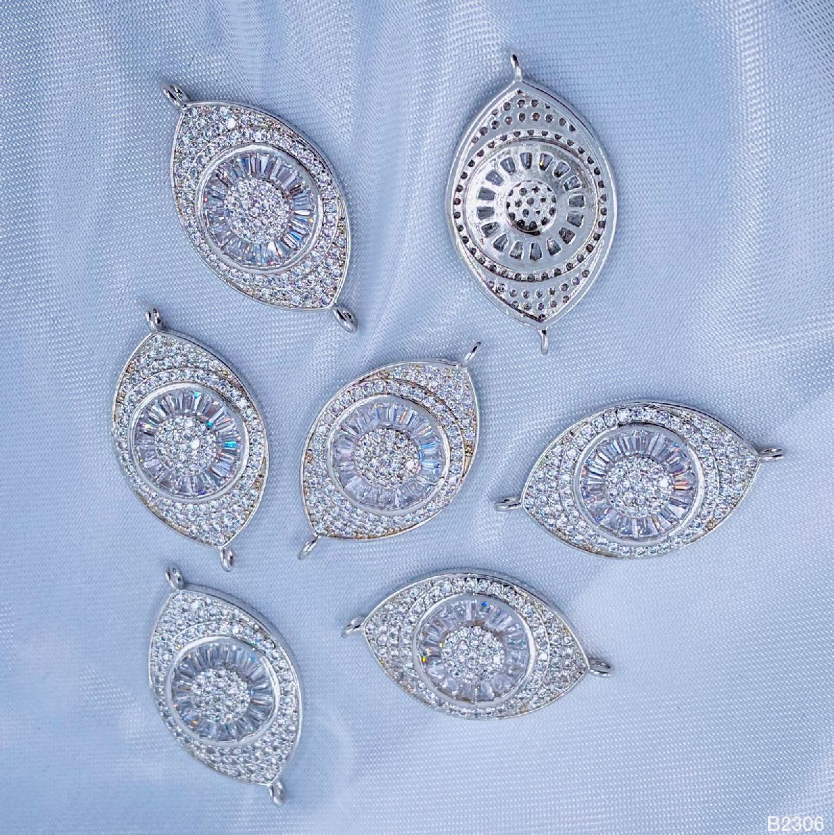 Turkish Evil Eye Cubic Zirconia Silver Centre Pcs For Women