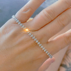 Gold Cubic Zirconia Slider Bracelet For Women