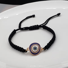 Evil Eye Gold Brass Bracelet For Men Women