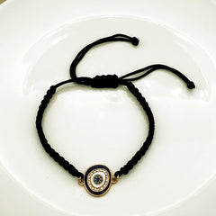 Evil Eye Gold Brass Bracelet For Men Women