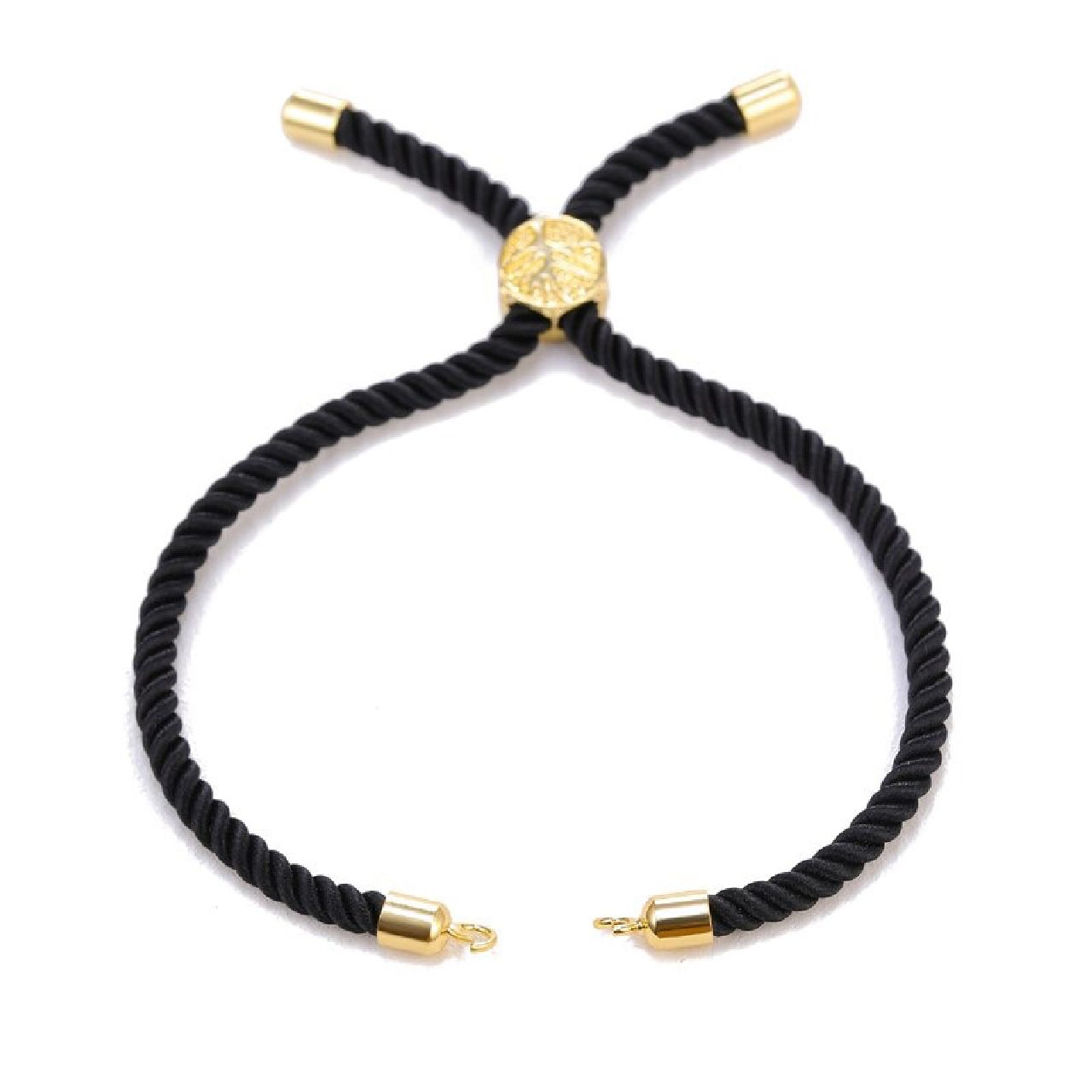 Black Gold Threads Adjustable Bracelet For Women