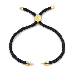 Black Gold Threads Adjustable Bracelet For Women