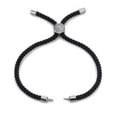 Black Silver Threads Adjustable Bracelet For Women