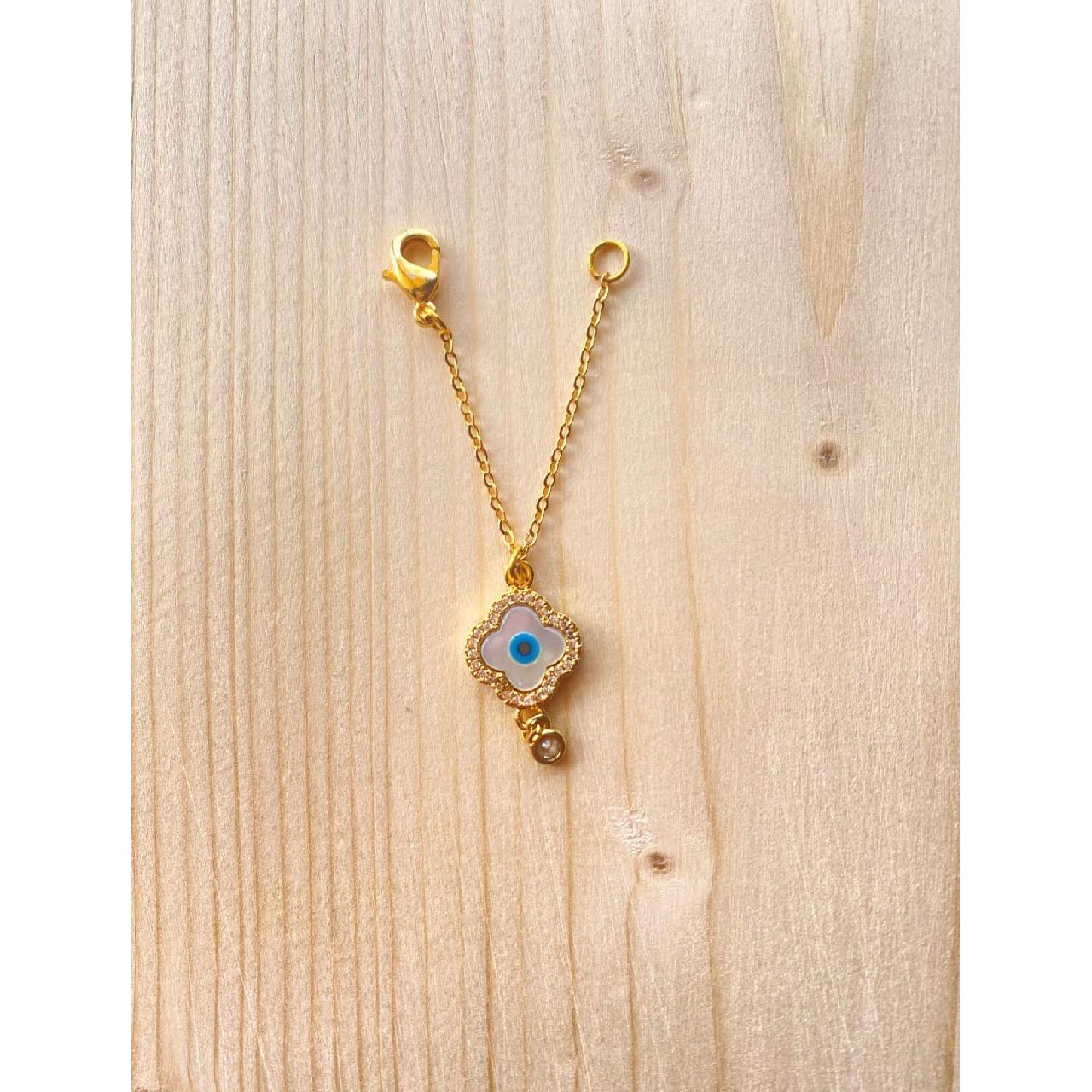 Copper Flower Evil Eye Cubic Zirconia Drop Gold Watch Charm For Women