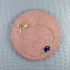 Gold Black Elephant Turkish Evil Eye Bracelet For Women