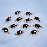 Elephant Evil Eye Enamel Charms Gold Black Centre Pcs Women Quantity Based Discount