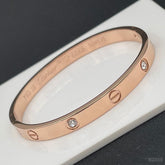 Luxury Rose Gold Cubic Zirconia Stainless Steel Cuff Kada Bangle Women