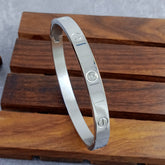 Silver Stainless Steel Openable Kada For Women