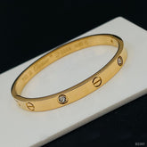Luxury Gold Cubic Zirconia Stainless Steel Cuff Kada Bangle Women