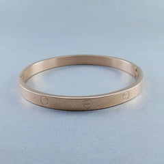 Screw Slim Gold Stainless Steel Openable Kada For Women