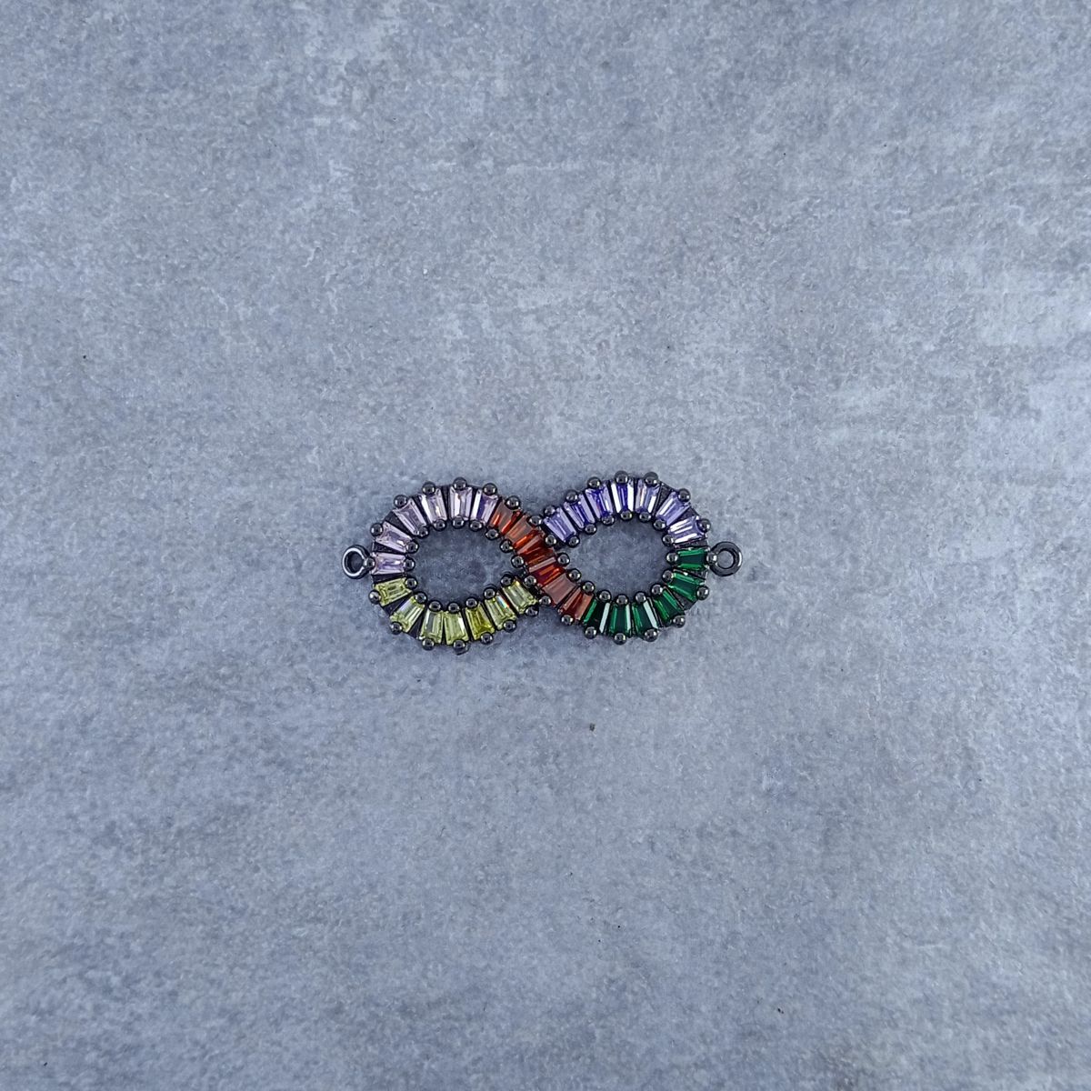 Rainbow Infinity Gold Blue Black Baguette Copper Charm For Women