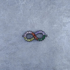 Rainbow Infinity Gold Blue Black Baguette Copper Charm For Women