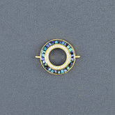 Round Abalone Gold Copper Charm For Women