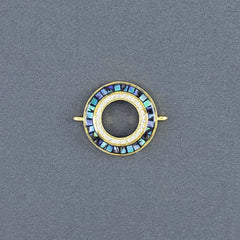 Round Abalone Gold Copper Charm For Women