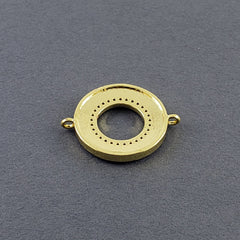 Round Abalone Gold Copper Charm For Women