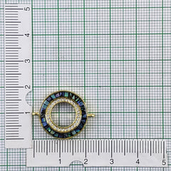 Round Abalone Gold Copper Charm For Women