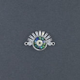 Evil Eye Eyelash Abalone Gold American Diamond Crystal Centre Pcs For Women