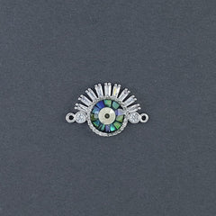 Evil Eye Eyelash Abalone Gold American Diamond Crystal Centre Pcs For Women