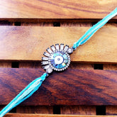 Evil Eye American Diamond Crystal Black Thread Rakhi For Men