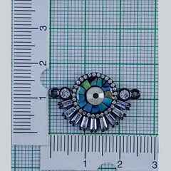 Evil Eye Eyelash Abalone Gold American Diamond Crystal Centre Pcs For Women