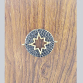 Round Star Gold Black Zircon Copper Charm For Women