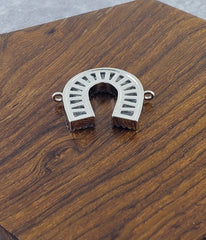 Horse Shoe Baguette Silver Blue Copper Charm For Women