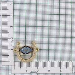 Horse Shoe Evil Eye Gold Zircon Copper Charm For Women