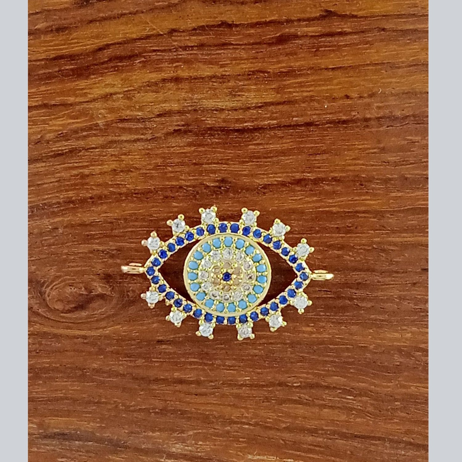 Evil Eye Gold Blue Copper Charm For Women