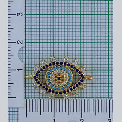 Evil Eye Gold Blue Copper Charm For Women