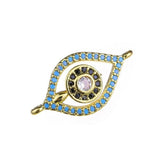 Leaf Evil Eye Gold Green Black Zircon Copper Charm For Women