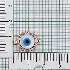 Evil Eye Mother Of Pearl Rose Gold Zircon Copper Charm For Women