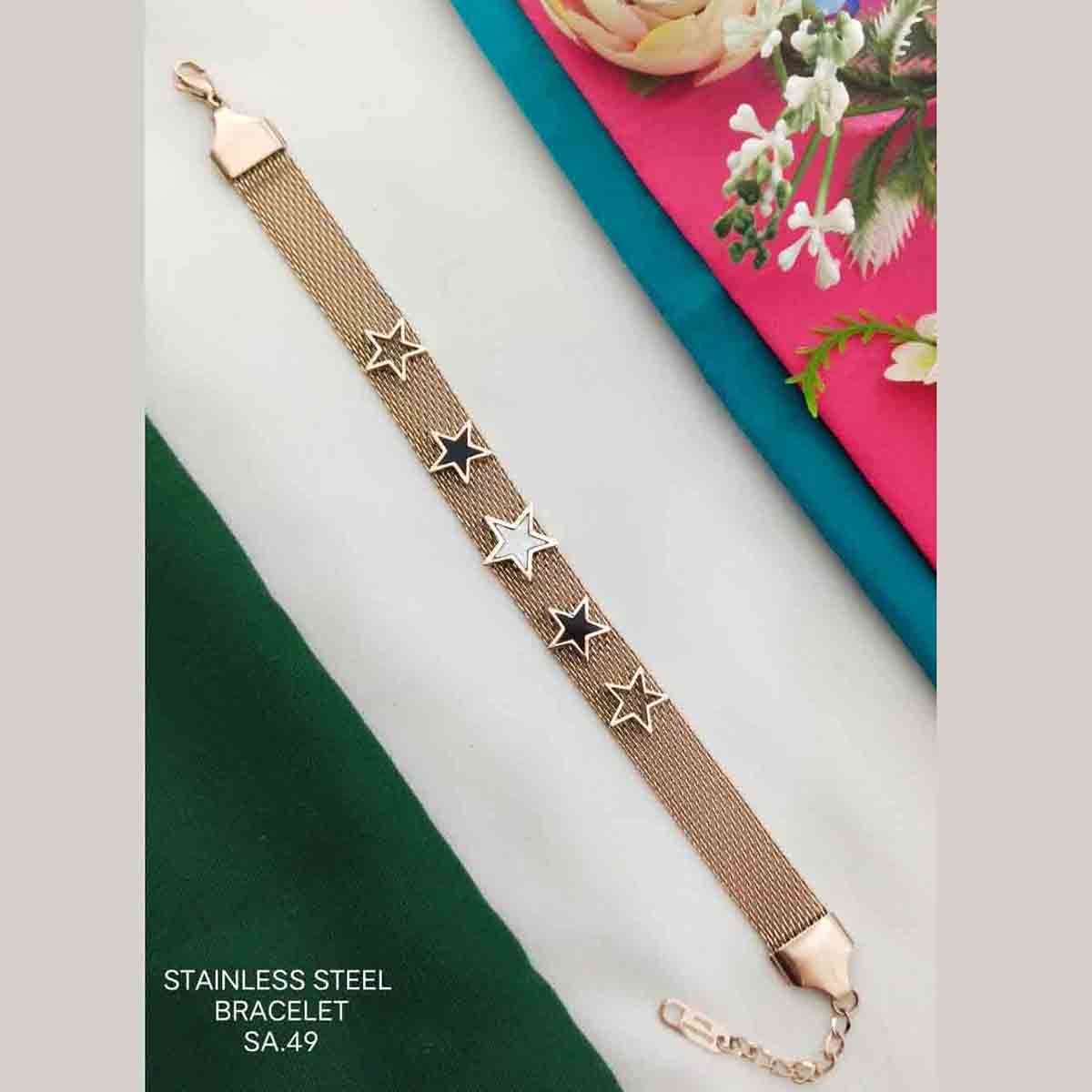 Star White Black Rose Gold Stainless Steel Bracelet Women