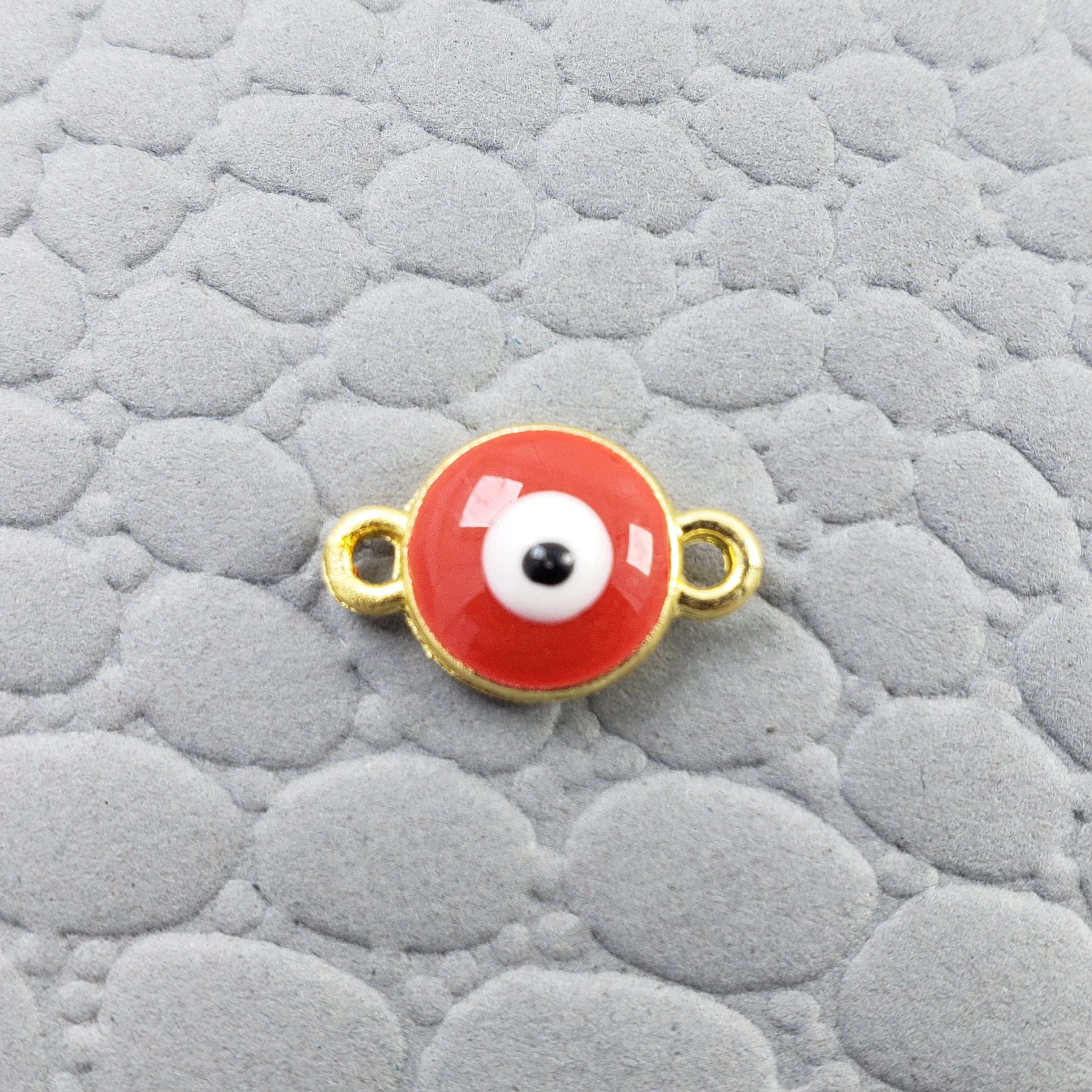 Evil Eye White Red Enamel Centre Psc Combo Pack Of 10 For Women