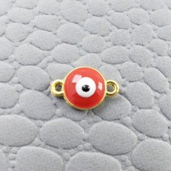 Evil Eye White Red Enamel Centre Psc Combo Pack Of 10 For Women