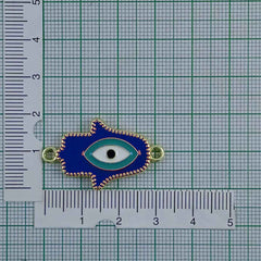 Hamsa Evil Eye Dark Blue Green Gold Necklace Pendant Chain Women
