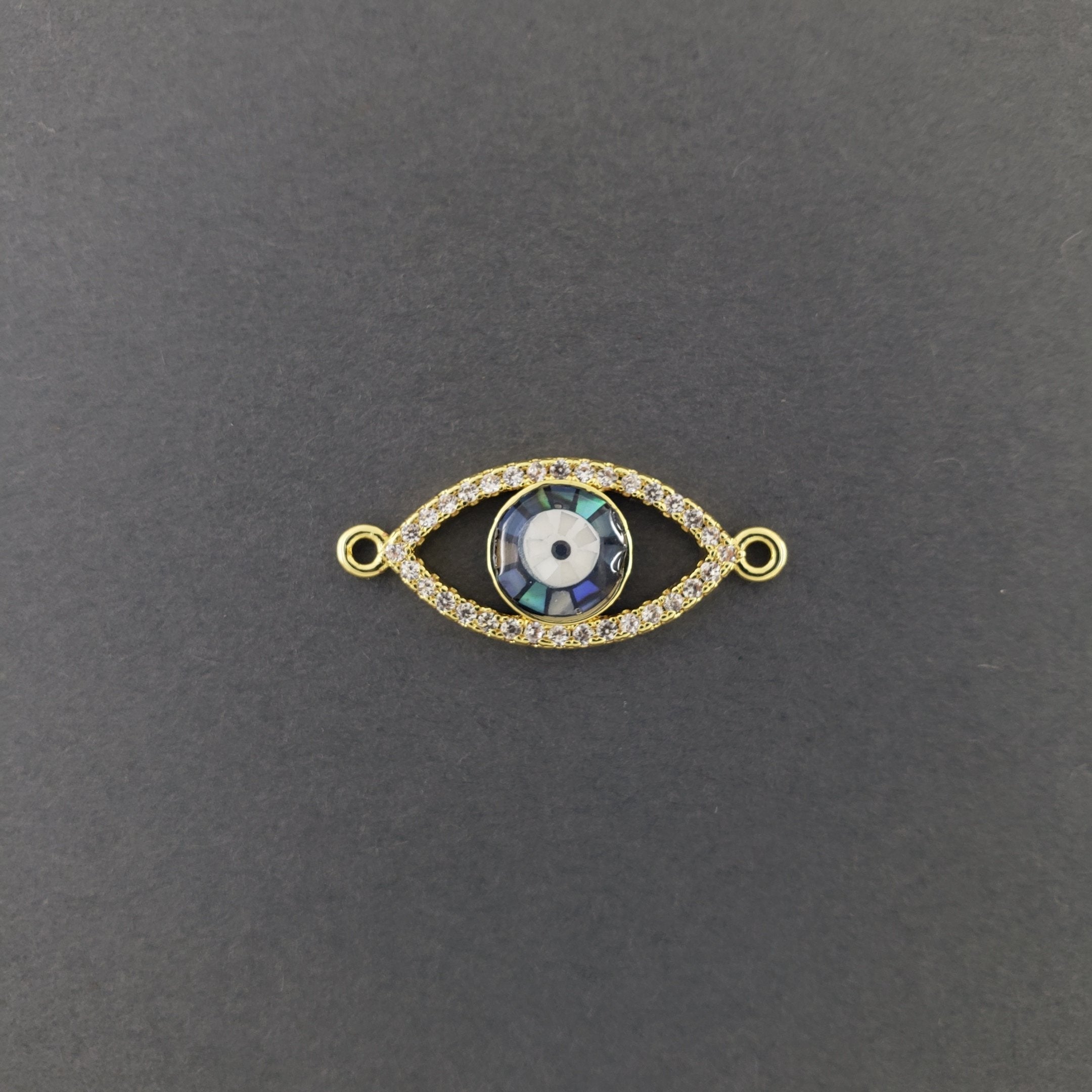 Evil Eye American Diamonds Gold Copper Centre Pcs For Women