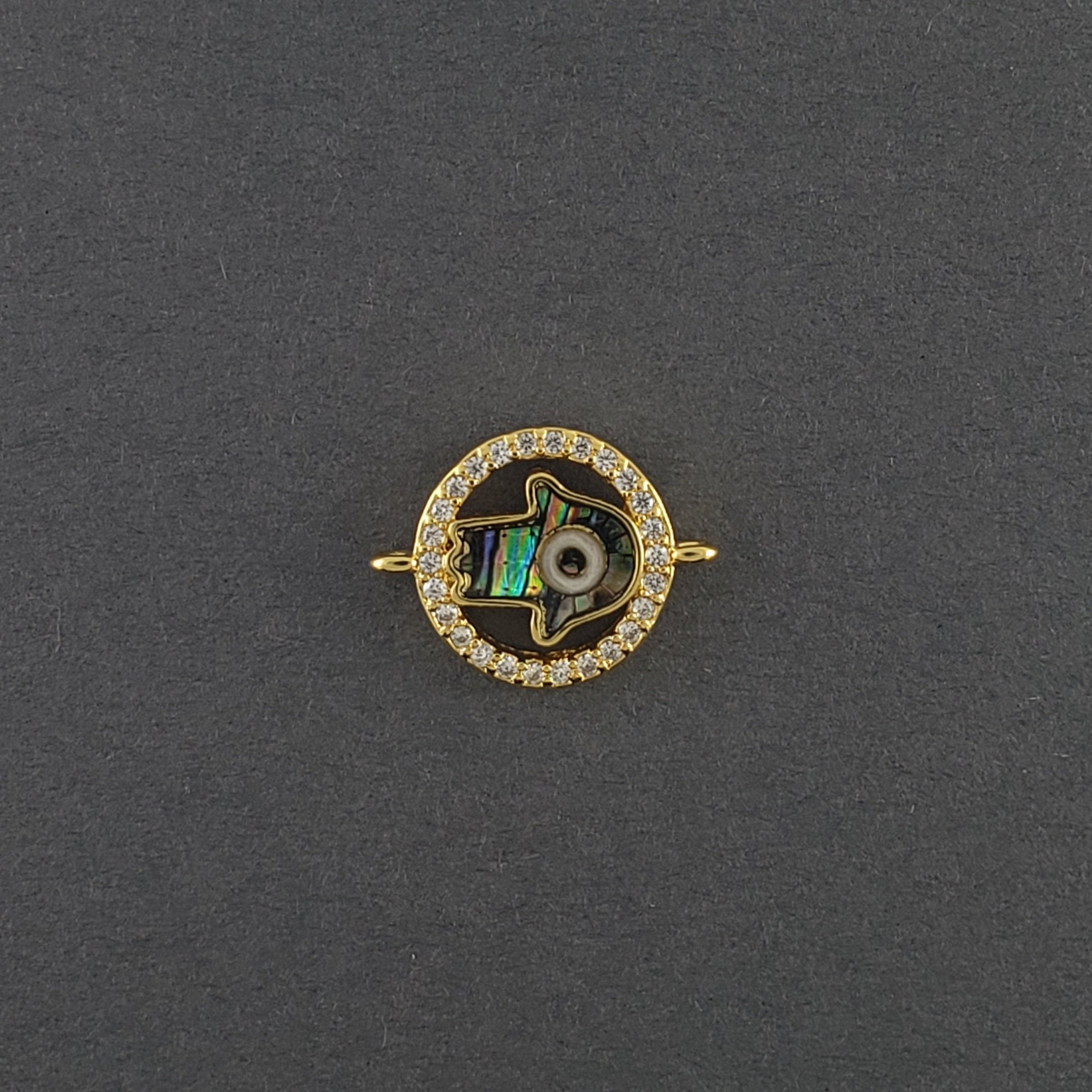 Hamsa Evil Eye American Diamonds Gold Copper Centre Pcs For Women