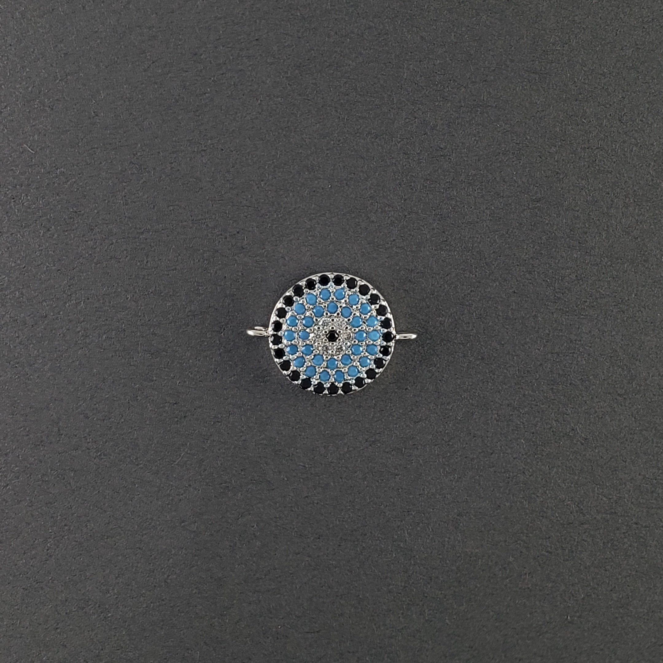 Evil Eye Crystal Silver Black Blue Centre Pcs For Women