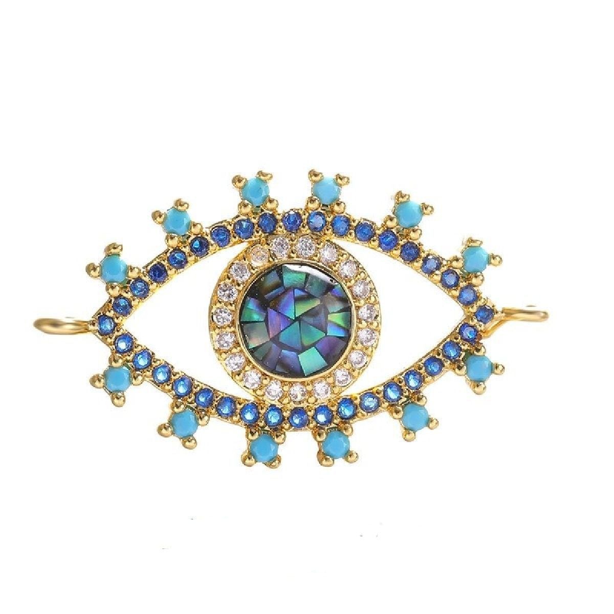 Evil Eye Blue Black American Diamond Crystal Centre Pcs For Women
