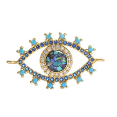 Evil Eye Blue Black American Diamond Crystal Centre Pcs For Women